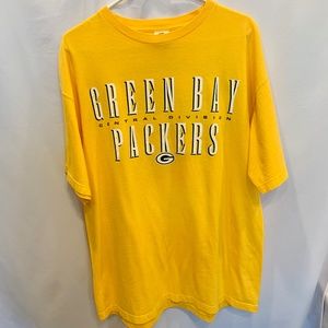 Vintage Starter Green Bay Packers Central Division Logo Yellow GraphicTee Size L